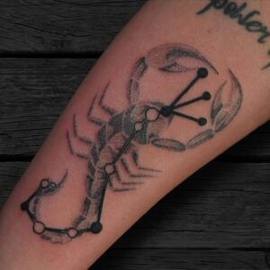 Black N Grey Dot Work Scorpio / Scorpion Tattoo